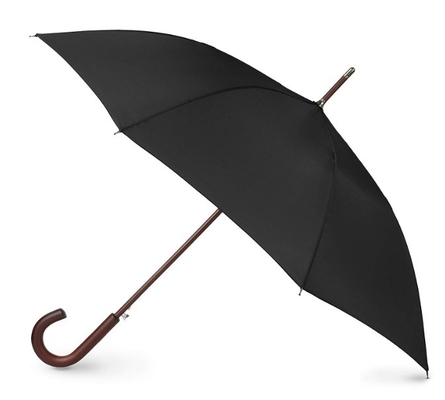 Parapluie en bois de poignée de la taille standard 190T de BSCI de tissu normal de pongé
