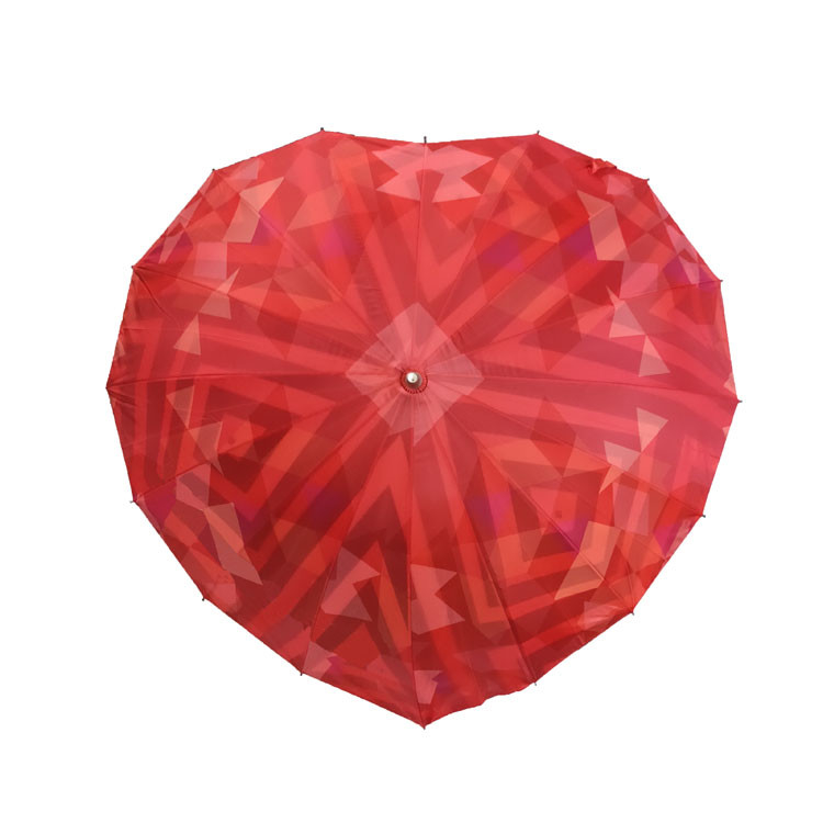 Créatif double couche parapluie de mariage de cœur spécial taille personnalisée forme de cœur parapluie de mariage en fibre de verre pour la mariée