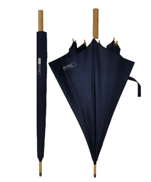 Protéger l'environnement Parapluie en bois super léger, côtes en fibre de verre, ouverture automatique, panneaux de 8 pouces