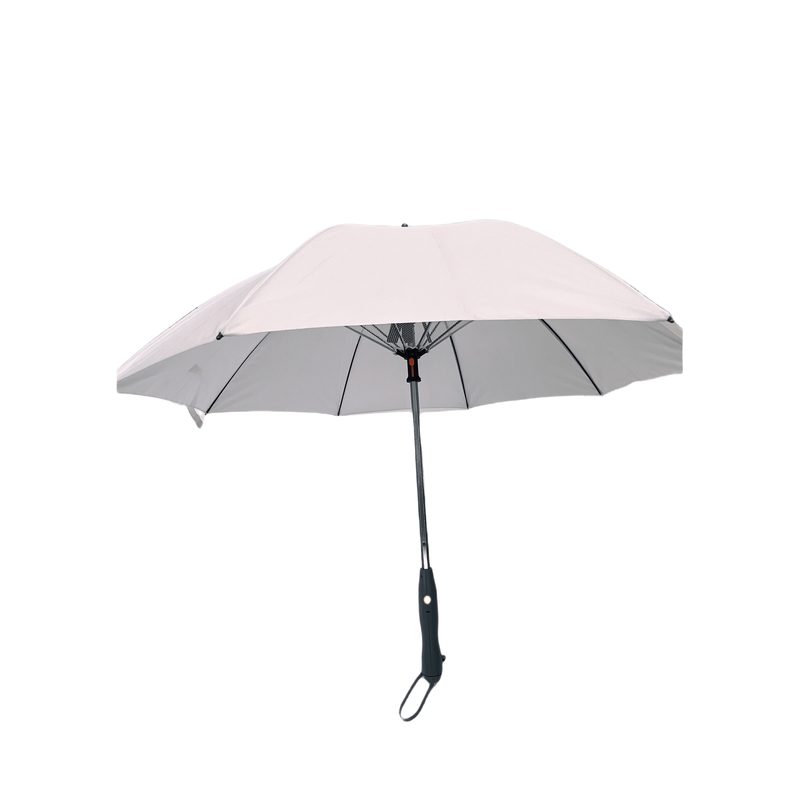Logo de couleur personnalisé Pongee Ventilateur extérieur parapluie cadre en fibre de verre en acier