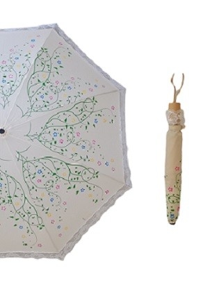 Super léger 2 parapluie rétro pliable cadre satiné côtes en fibre de verre manuel ouvert 19 pouces 8 panneaux
