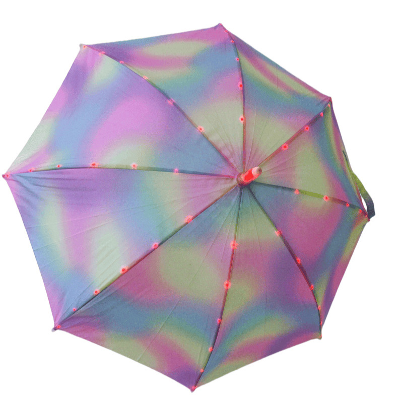 19 pouces en acier en fibre de verre étanche Ponge coloré lampe de poche LED de sécurité parapluie