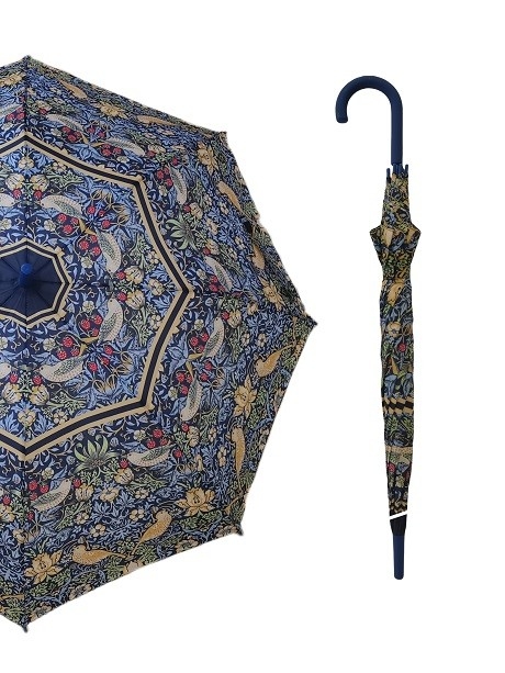 23 pouces 8 côtes en fibre de verre Parapluie sans mains avec une poignée en plastique en caoutchouc en forme de J