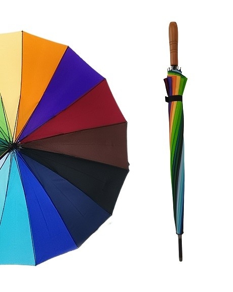 30 pouces Chromatique hommes Golf parapluie Arbre métallique en bois manipulé avec l'impression de transfert thermique