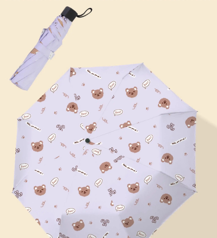 8 côtes légère étanche au vent manuel ouvert fermé parapluie créatif avec manteau UV noir 190t Ponge