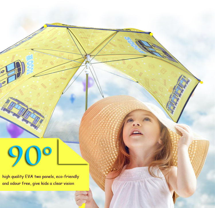EVA 2 panneaux Compact parapluie écologique et sans odeur, donne aux enfants une vision claire, bandes réfléchissantes