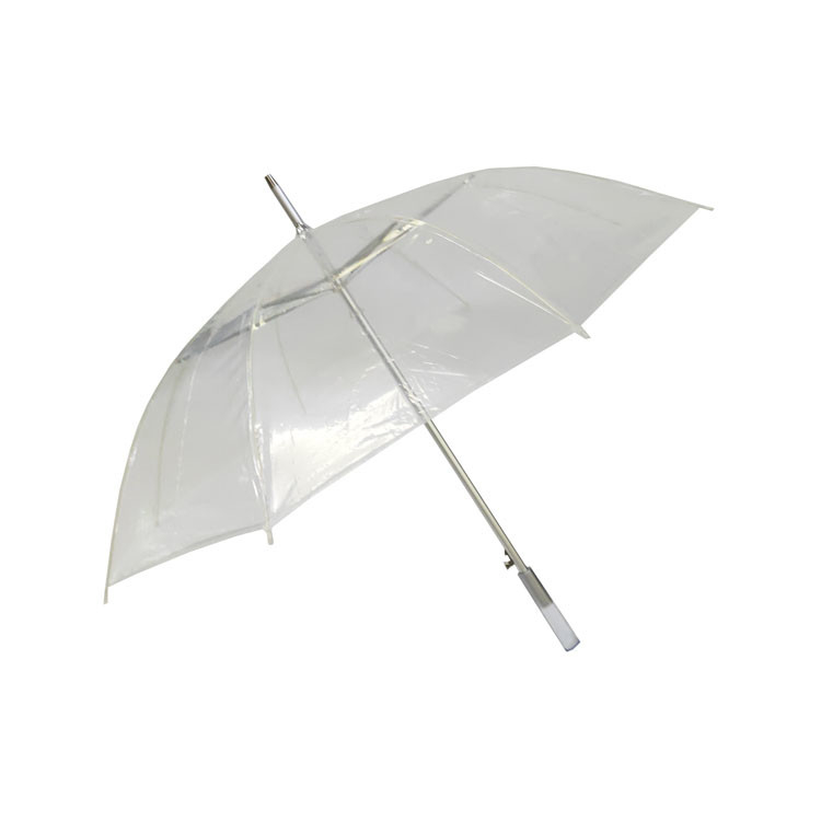 Parapluie transparente pour la pluie Les côtes en fibre de verre et le design personnalisé 23 pouces avec arbre en aluminium