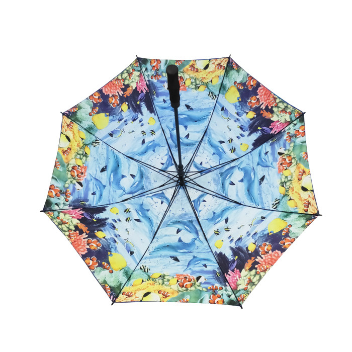 Cadre métallique/fibre de verre parapluies de golf de marque commerciale avec fonction d'ouverture automatique et de fermeture manuelle