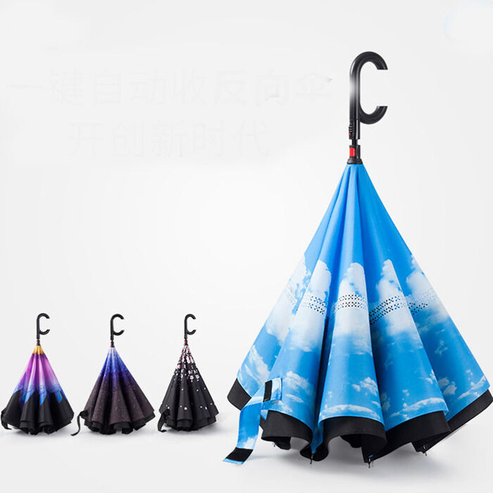 Parapluie inversée personnalisée de 23 pouces avec côtes en fibre de verre et conception réversible pour équipement de balises de tir à l'arc