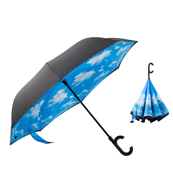 Conception réversible 23 pouces parapluie inversée avec tissu Pongee pour la protection contre le vent