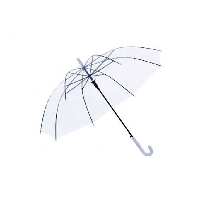 Parapluie métallique avec tissu transparent, emballage personnalisé, adapté aux événements publicitaires et aux commandes en vrac, personnalisable